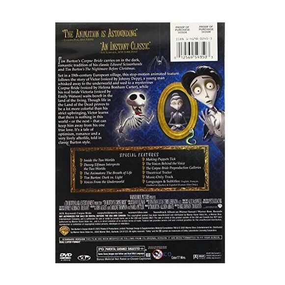 Corpse Bride (DVD) – Full Screen Edition – 2005 – Tim Burton - Picture 3 of 8